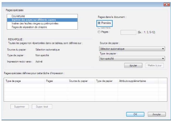 HP CM4540 - Impression de la première ou de la dernière page sur un papier différent avec Windows - 5