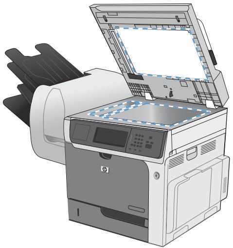 HP CM4540 - Vérification de la présence de saleté ou de traces sur la vitre du scanner - 3