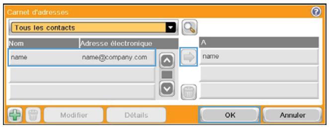 HP CM4540 - Envoi d'un document vers une adresse électronique à l'aide du carnet d'adresses - 5