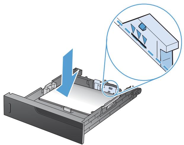 HP CM4540 - Chargement du bac 2 et des bacs 3, 4 et 5 (en option) avec le papier de format personnelisé - 3