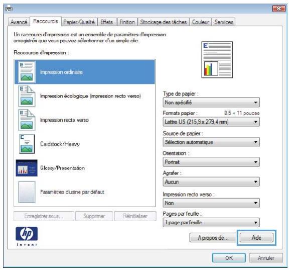 HP CM4540 - Aide sur les options d'impression avec Windows - 1
