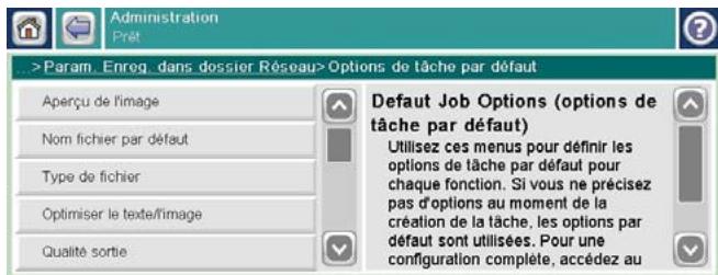 HP CM4540 - Modification des paramètres de numérisation/envoi par défaut à partir du panneau de commande - 4