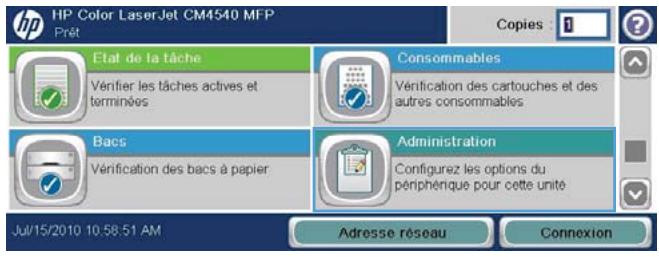 HP CM4540 - Configuration des paramètres du serveur de courrier électronique - 1