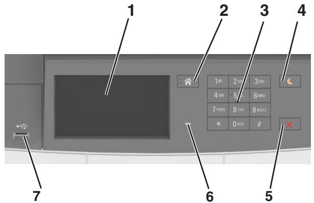 LEXMARK CS517DE - Fonctionnement du panneau de commandes de l'imprimante - 1