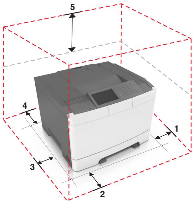LEXMARK CS517DE - Choix d'un emplacement pour l'imprimante - 2