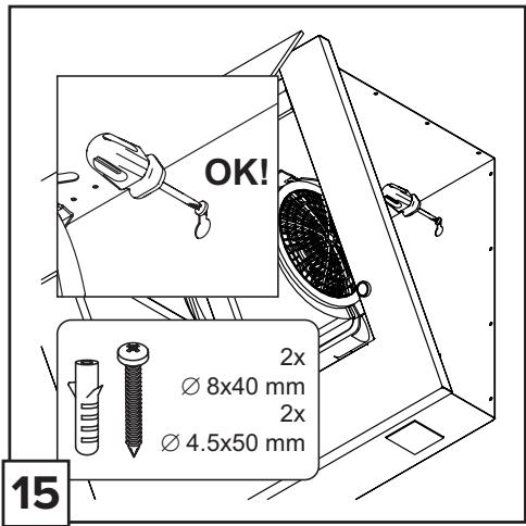 OK! Ø 8x40 mm 2x Ø 4.5x50 mm 15