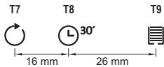 T7 T8 30' T9 16 mm 26 mm
