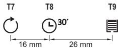 T7 T8 30' T9 16 mm 26 mm