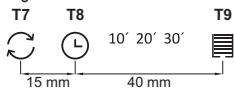 T7 15 mm T8 L 10' 20' 30' 40 mm T9