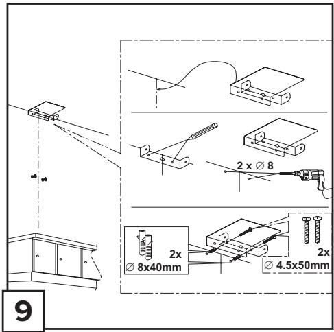 2 x Ø 8 2x Ø 8x40mm Ø 4.5x50mm 9