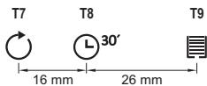 T7 T8 30' T9 16 mm 26 mm