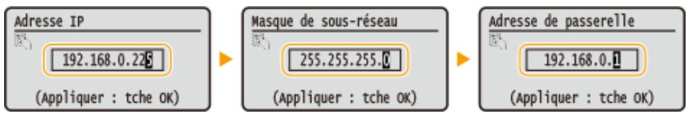 CANON LBP251DW - Saisie manuelle d'une adresse IP - 2