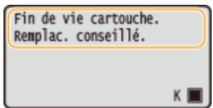 CANON LBP251DW - Définition du moment auquel doit s'afficher ce message - 1