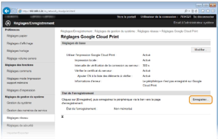 CANON LBP251DW - Enregistrement de l'appareil auprès de google cloud print - 3
