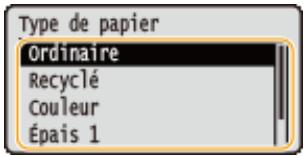 CANON LBP251DW - Sélectionnez le type de papier et appuyez sur OK. - 1