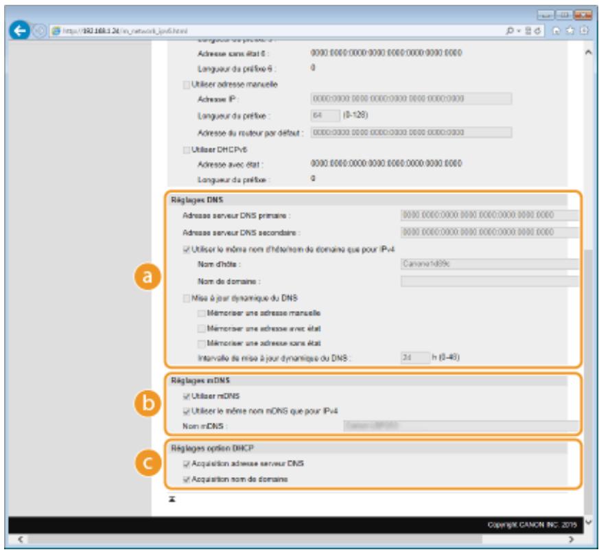 CANON LBP251DW - Configurez les réglages DNS IPV6. - 1