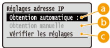 CANON LBP251DW - Définition de l'adresse IPV4 - 1