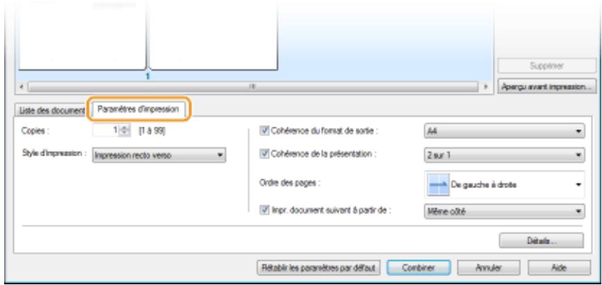 CANON LBP251DW - Modifie les réglages si nécessaire et cliquez sur [combiner] - 3