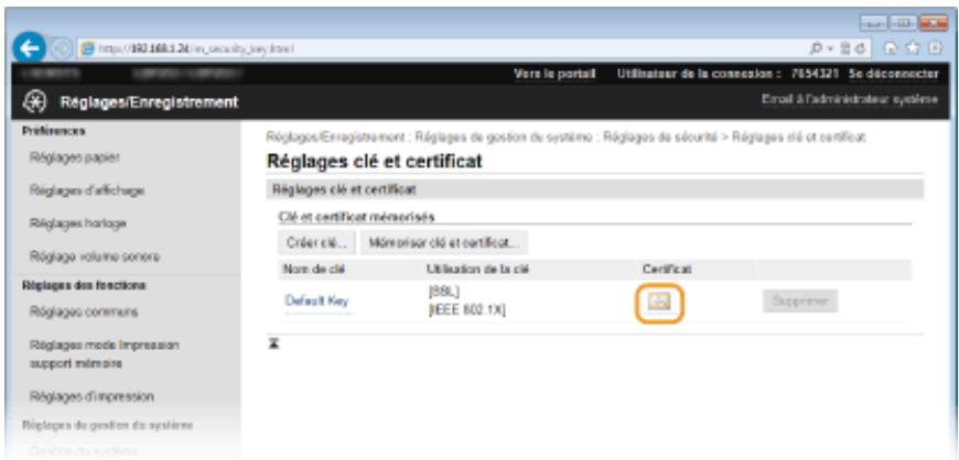 CANON LBP251DW - Vérification des paires de clés et des certificats numériques - 3