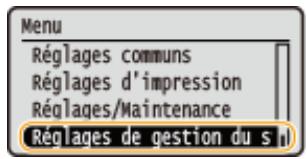 CANON LBP251DW - Réglages de gestion du système - 1