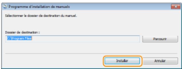 CANON LBP251DW - Sélectionnez le dossier dans lequel installer le manuel électronique et cliquez sur [installer]. - 1