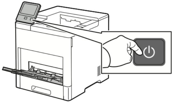 XEROX B600V - Mise sous tension de l'imprimante, ou fin du mode économique d'énergie ou du mode veille - 1