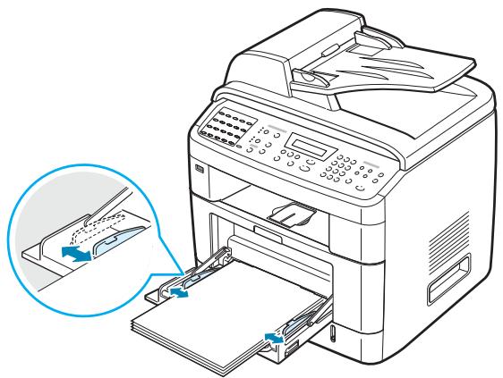 XEROX WORKCENTRE PE120 - Positionnez le guide de largeur contre le support d'impression sans plier ce dernier. - 1