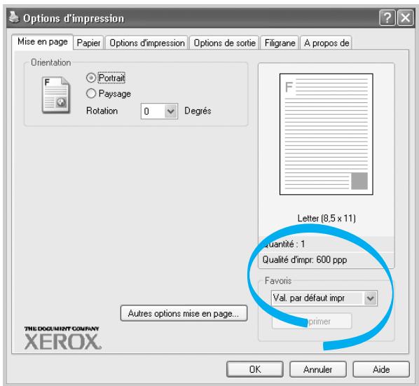 XEROX WORKCENTRE PE120 - Utilisation d'un réglage favori - 1