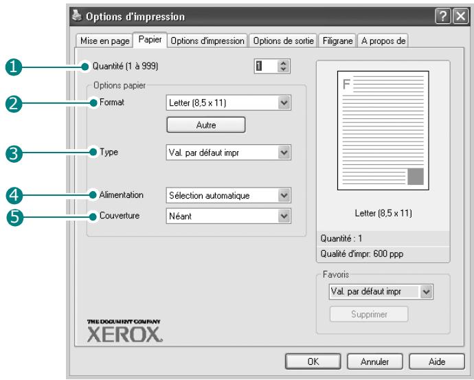 XEROX WORKCENTRE PE120 - Onglet Papier - 1