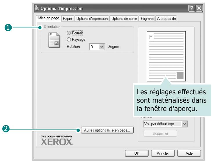 XEROX WORKCENTRE PE120 - Onglet Mise en page - 1