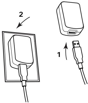 DYMO WIRELESS - Pour charger la batterie à l'aide de l'adaptateur mural - 1