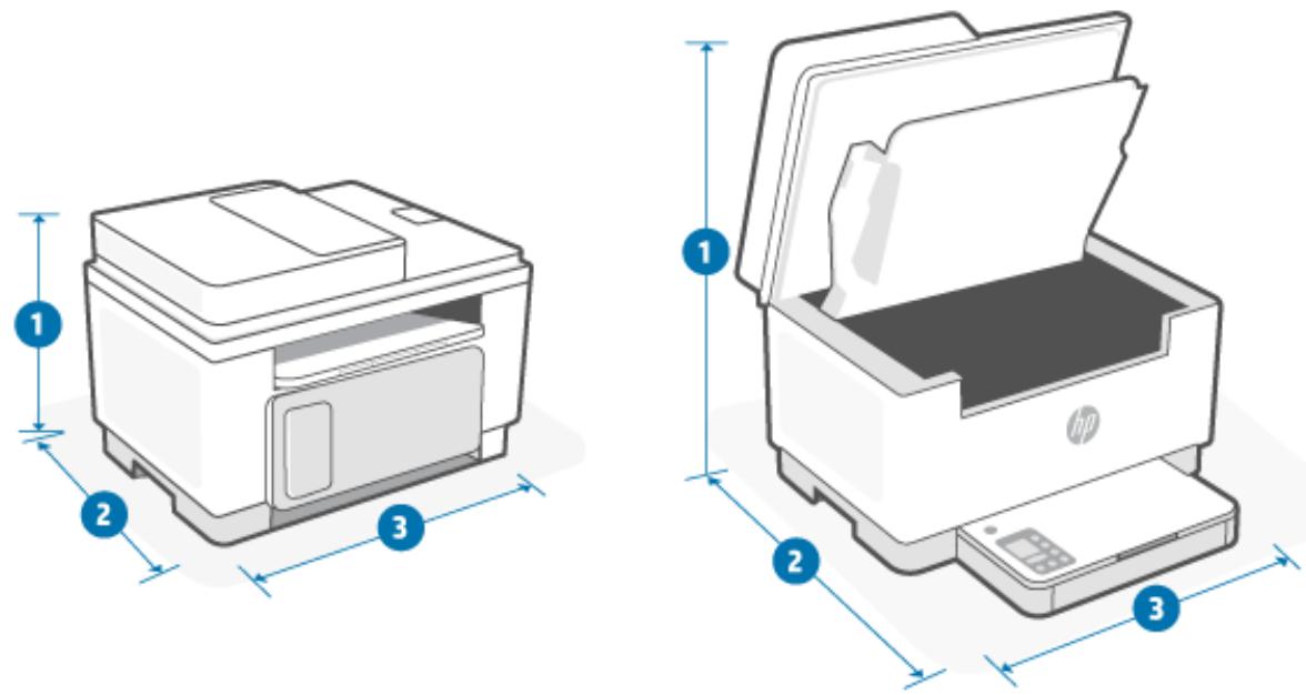 HP LASERJET M234DW - Dimensions de l'imprimante - 2