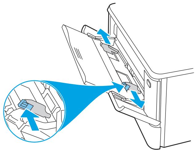 HP M454DW - Chargement de papier dans le bac 1 (bac multifonction) - 3