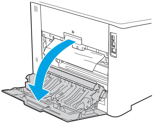 HP M454DW - Elimination des bourrages papier au niveau de la porte arrêté et de l'unité de fusion (modèle nw) - 1