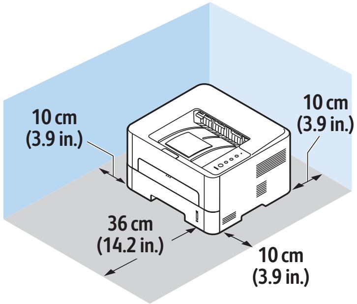 XEROX B210V - Espace de dégagement requis - 1