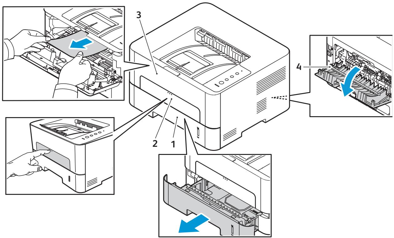 XEROX B210V - Localisation des incidents papier - 1