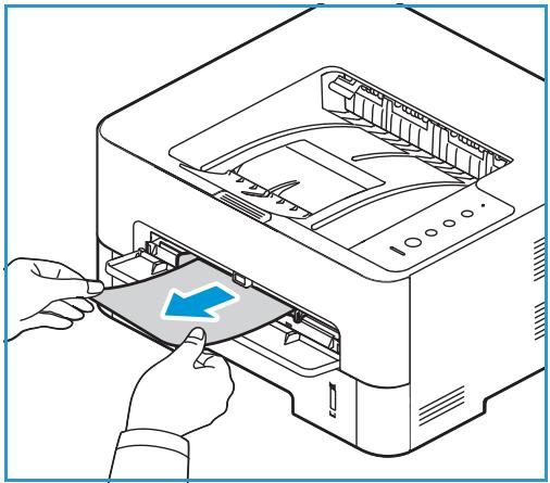 XEROX B210V - Dégagement des incidents papier dans la fente d'alimentation manuelle - 1