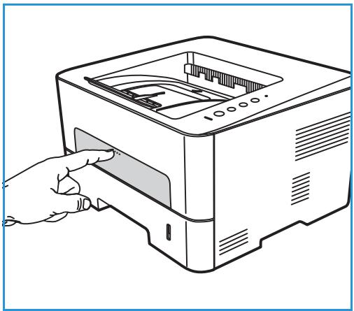 XEROX B210V - Dégagement des incidents papier dans la fente d'alimentation manuelle - 2