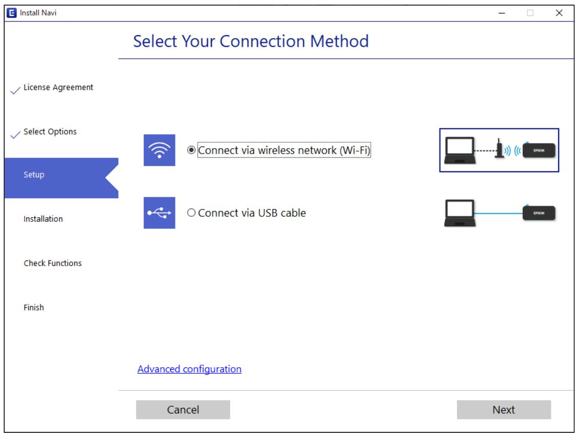 EPSON ECOTANK ET-2856 - Sélection de la modification des méthodes de connexion - 1