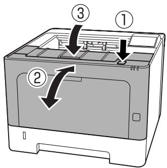 EPSON AL-M320DN - Appuyez sur la touche de la partie supérieure, ouvre puis fermez le capot F1, puis fermez le capot F2. - 1