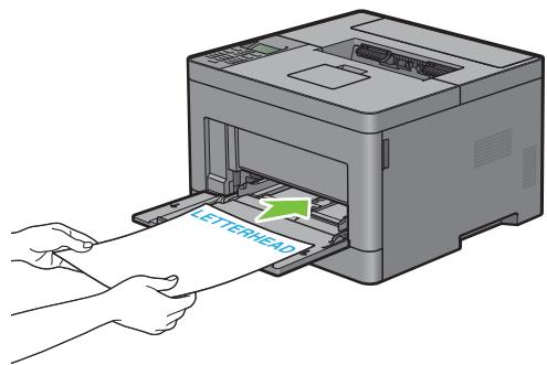 DELL S2810DN - Chargement du papier à en-tête dans le MPF - 1