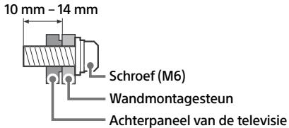 10 mm - 14 mm Schroef (M6) Wandmontagesteun Achterpaneel van de televisie