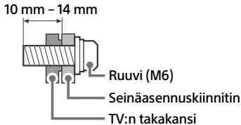 10 mm - 14 mm Ruuvi (M6) Seinäasennuskiinnitin TV:n takakansi