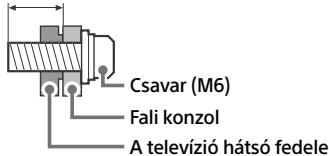 Csavar (M6) Fali konzol A televízió hátsó fedele