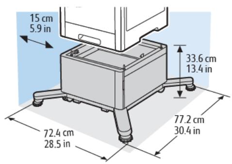 XEROX C500V - Espace de dégagement requis - 3