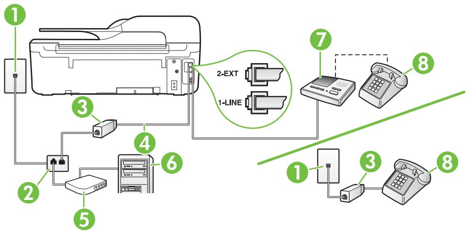 HP OFFICEJET 46232 - Ligne voix/télécopie partagée avec un modem d'ordinateur dsl/adsl et un répondeur - 1