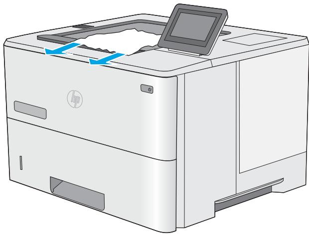 HP M507X - Elimination des bourrages papier dans le bac de sortie—13.E1 - 1