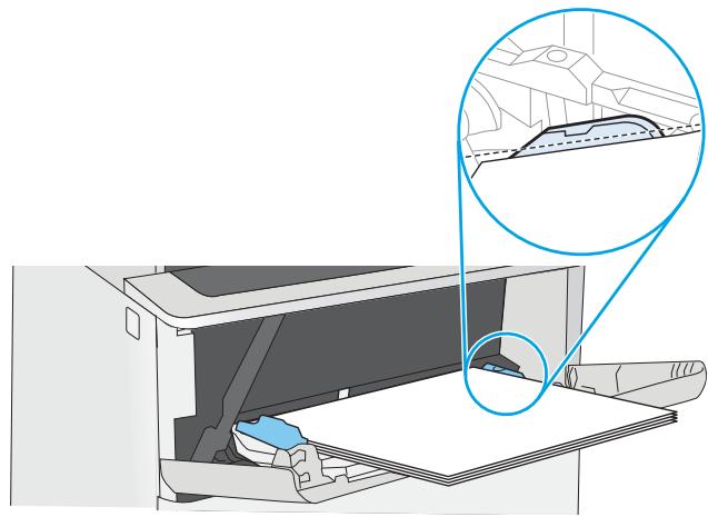 HP M507X - Chargement du papier dans le bac 1 (bac multifonction) - 5