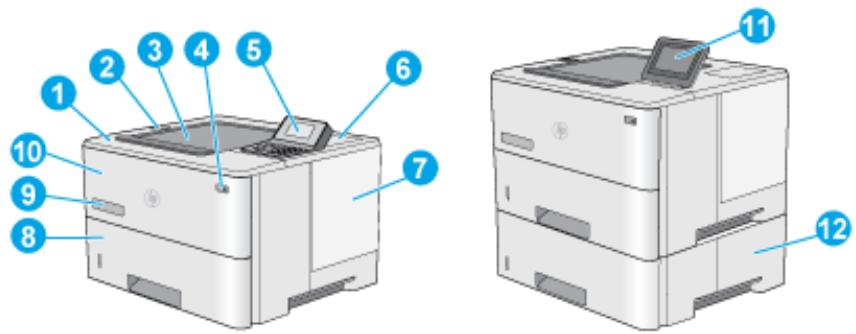 HP M507X - Vue avant de l'imprimante - 1