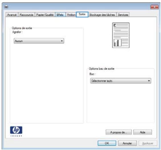 HP M601 - Sélection d'options d'agrafage sous windows - 3